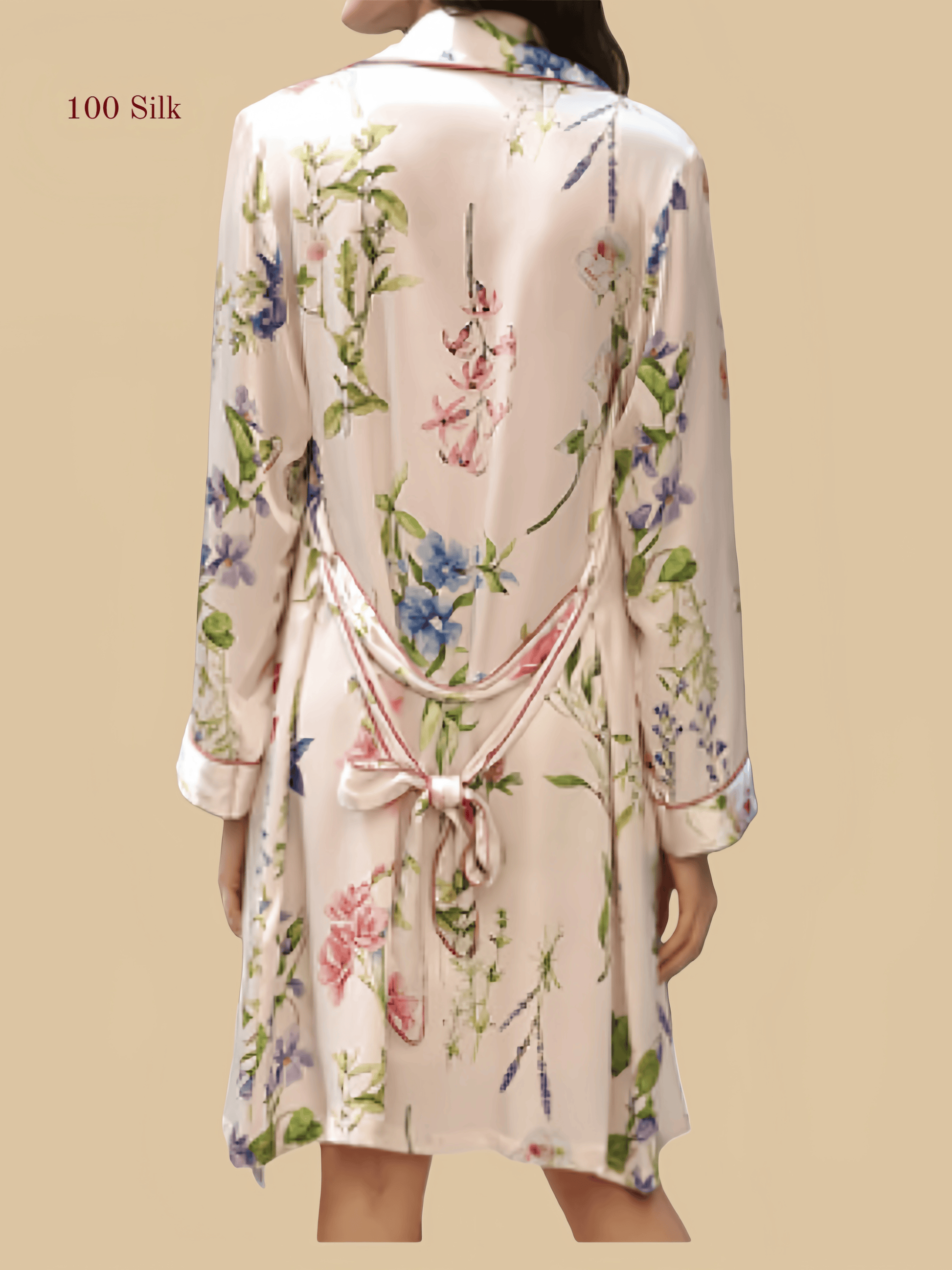 Two-Piece Short  Silk Nightgown Set