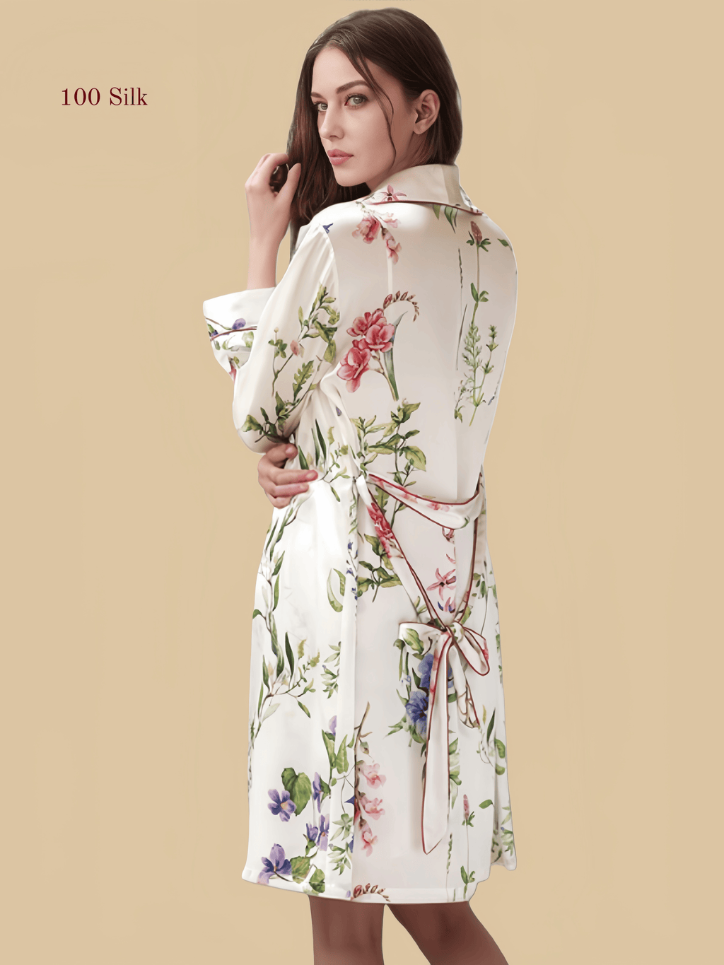 Two-Piece Short  Silk Nightgown Set