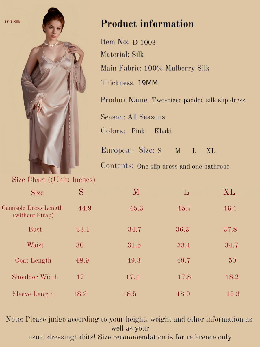 Two-piece padded silk slip dress