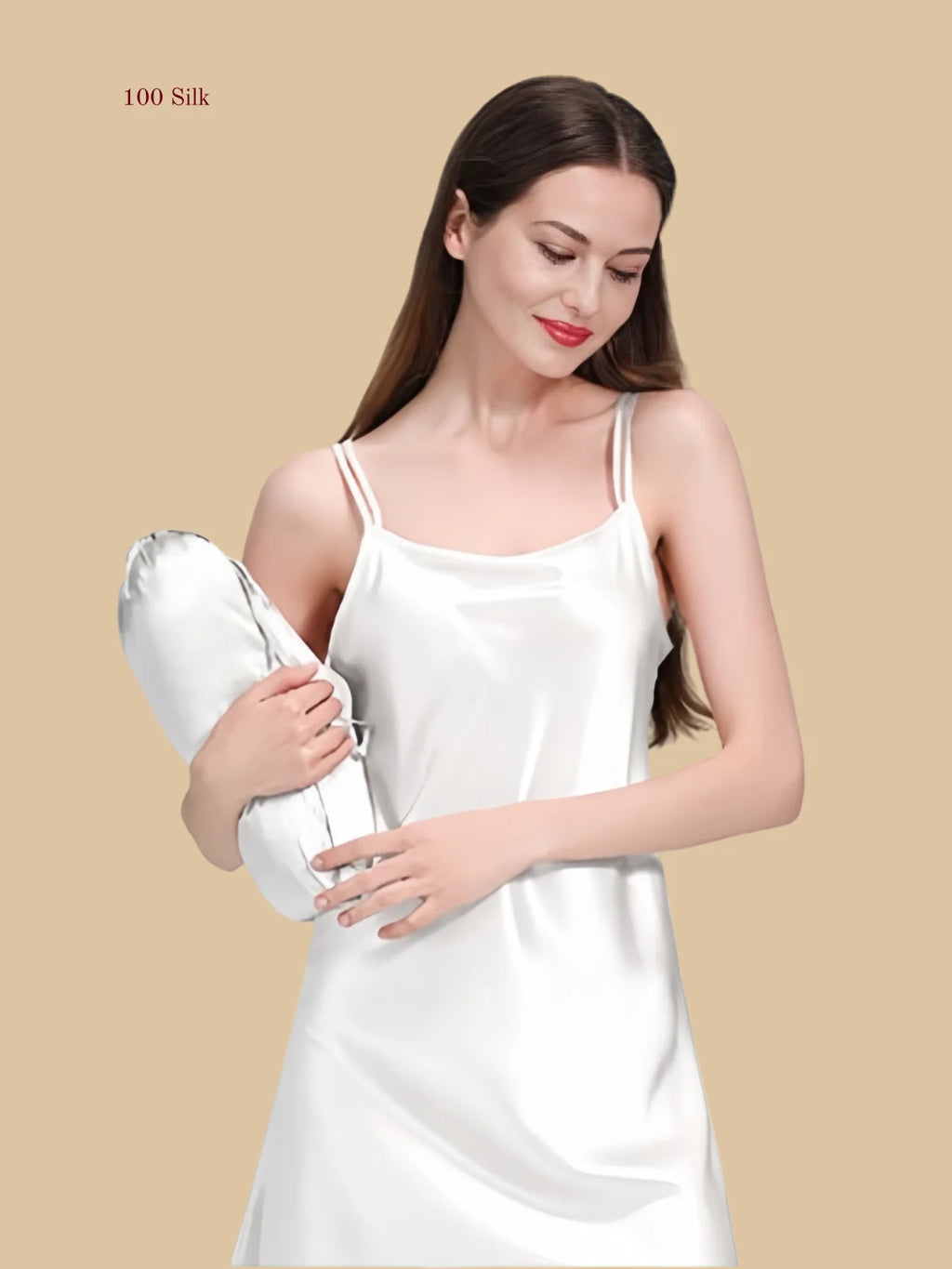 Women Simple Silk Sundresses  A Line