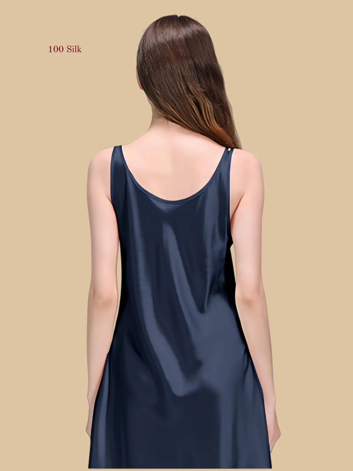 Women Simple Silk Sundresses  A Line