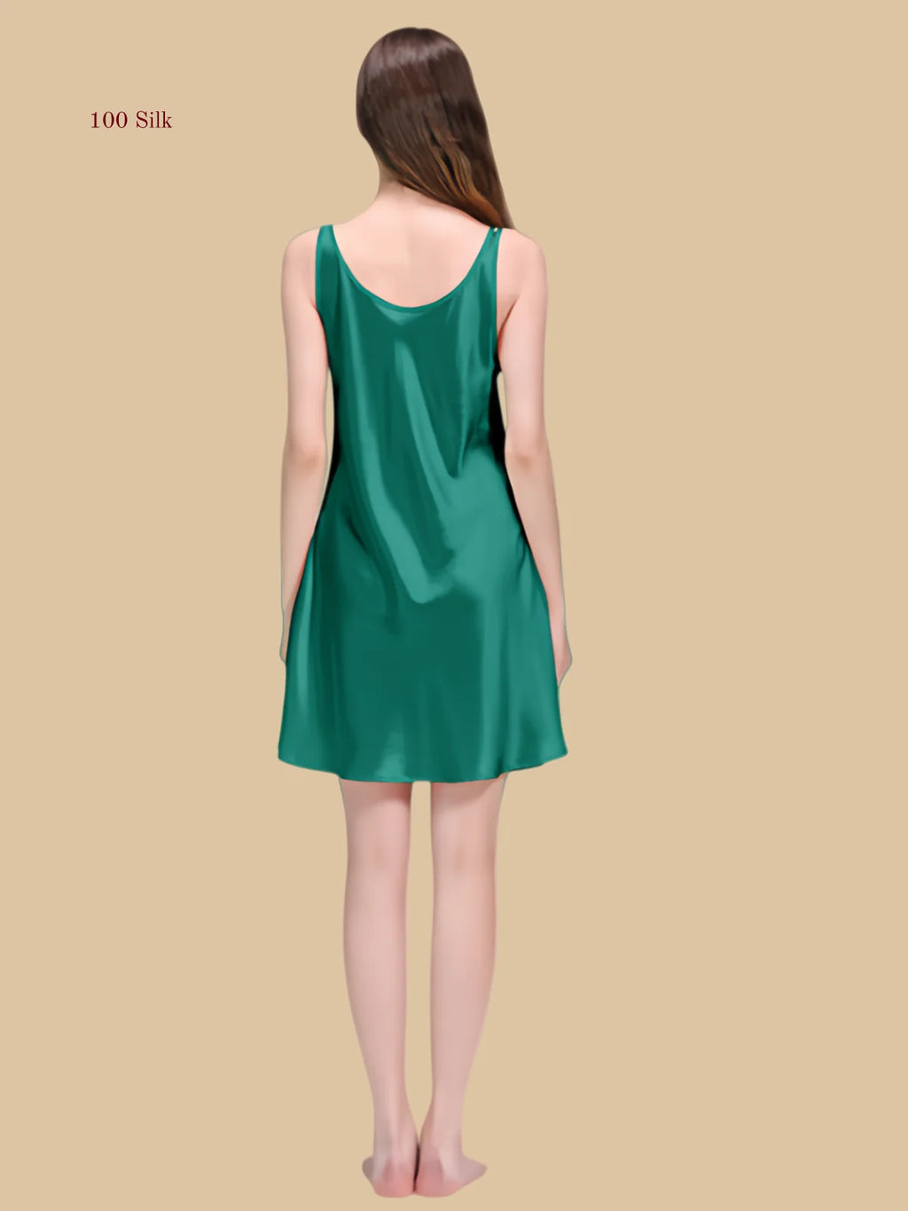 Women Simple Silk Sundresses  A Line