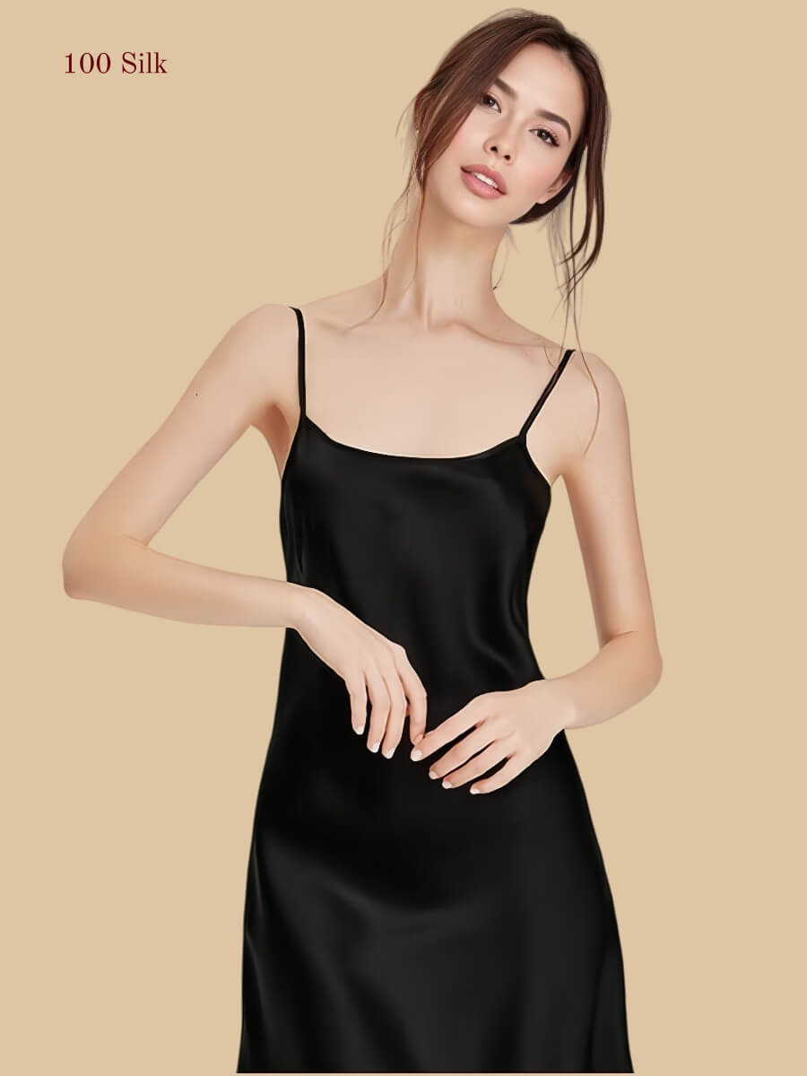 Elegant Women's Silk Mini Slip Dress.