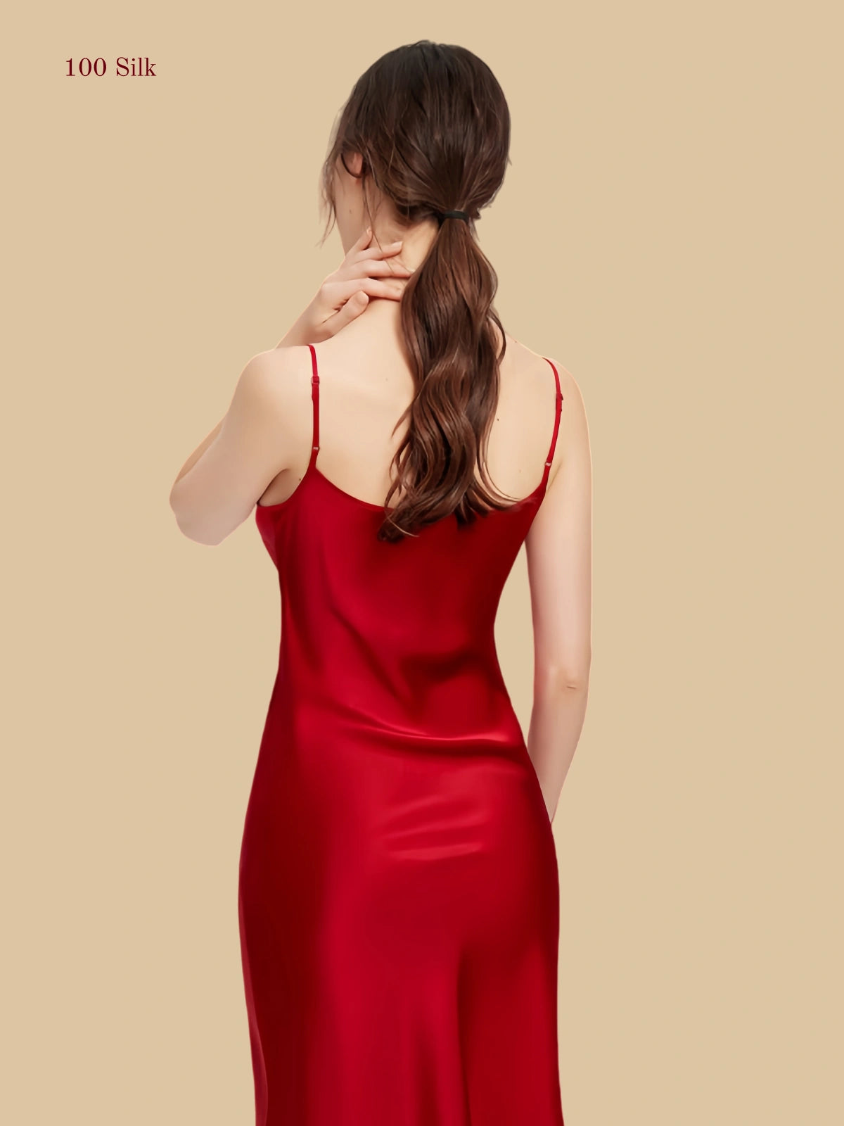 Women's Long Black Silk Slip Dress