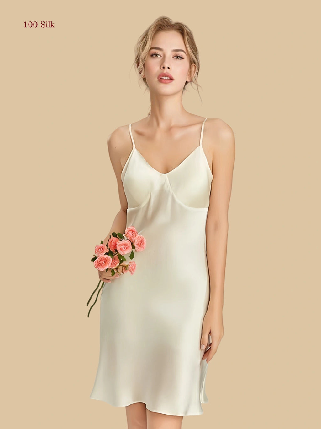 Women's Slip Dress Silk With Bra Pads