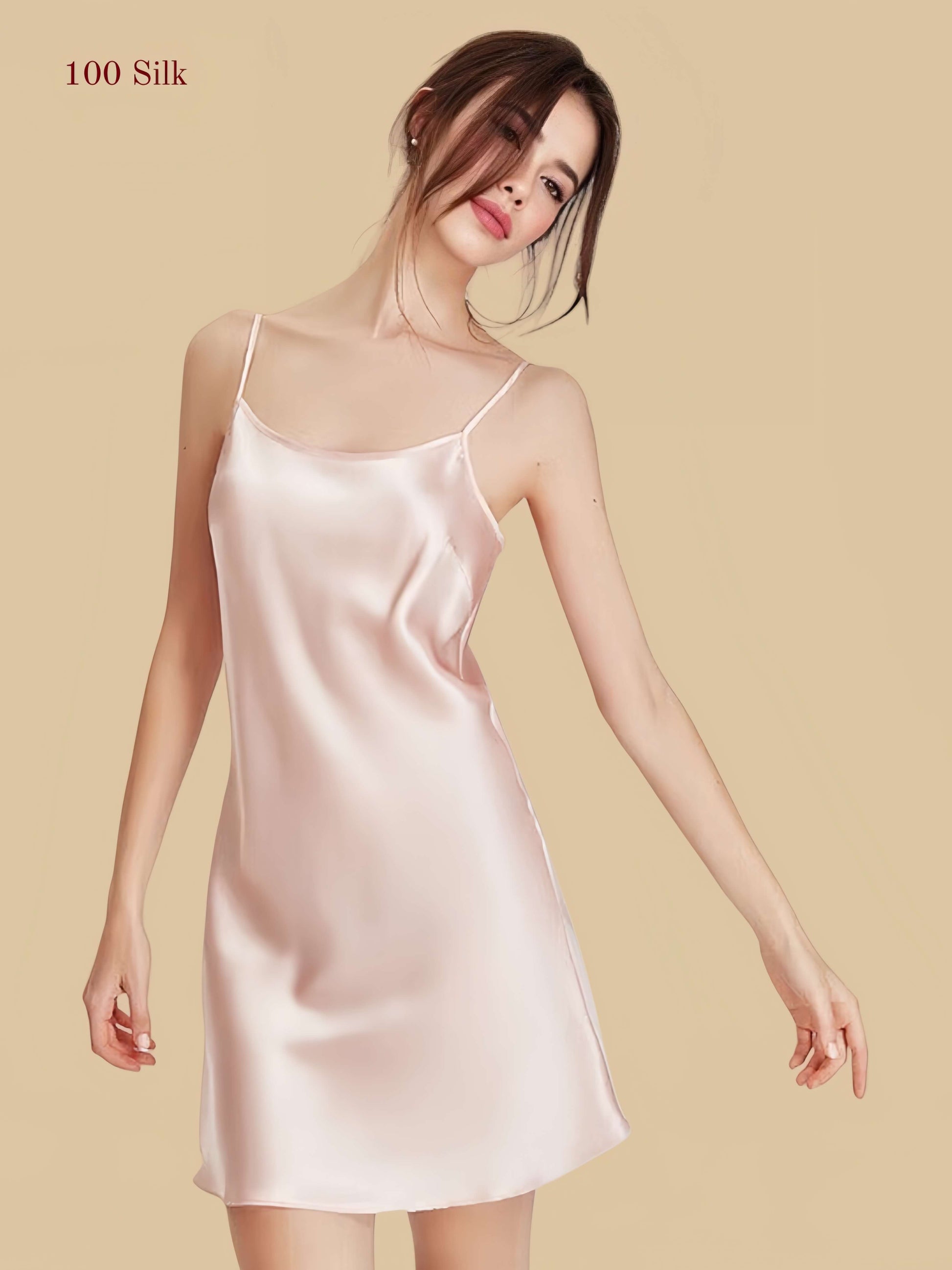 Women's Sexy Silk Mini Slip Dress