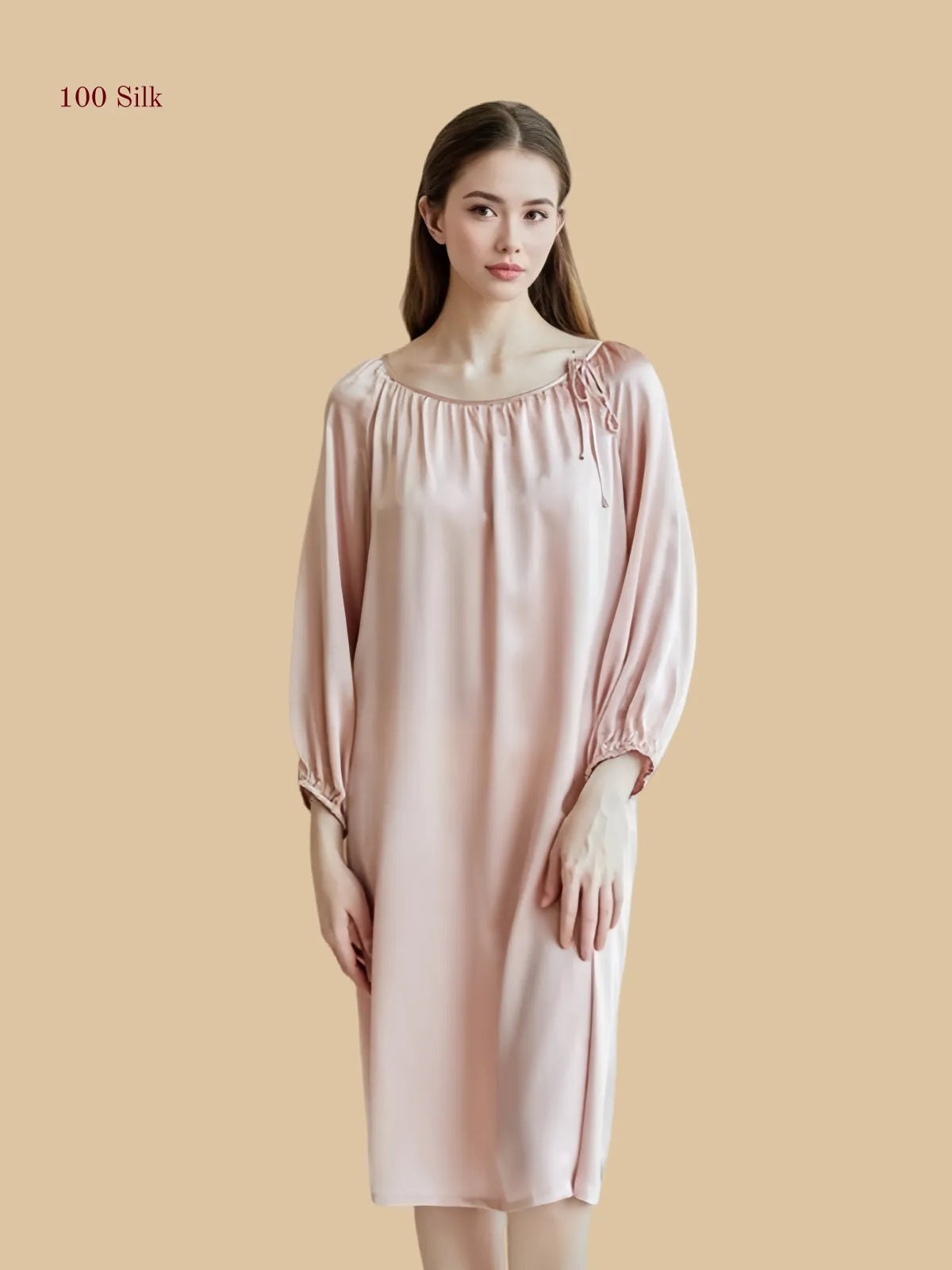Women's Silk Dresses With Long Sleeves - 100% Mulberry Silk Silk Nightgown And Robe Set | Silkgala