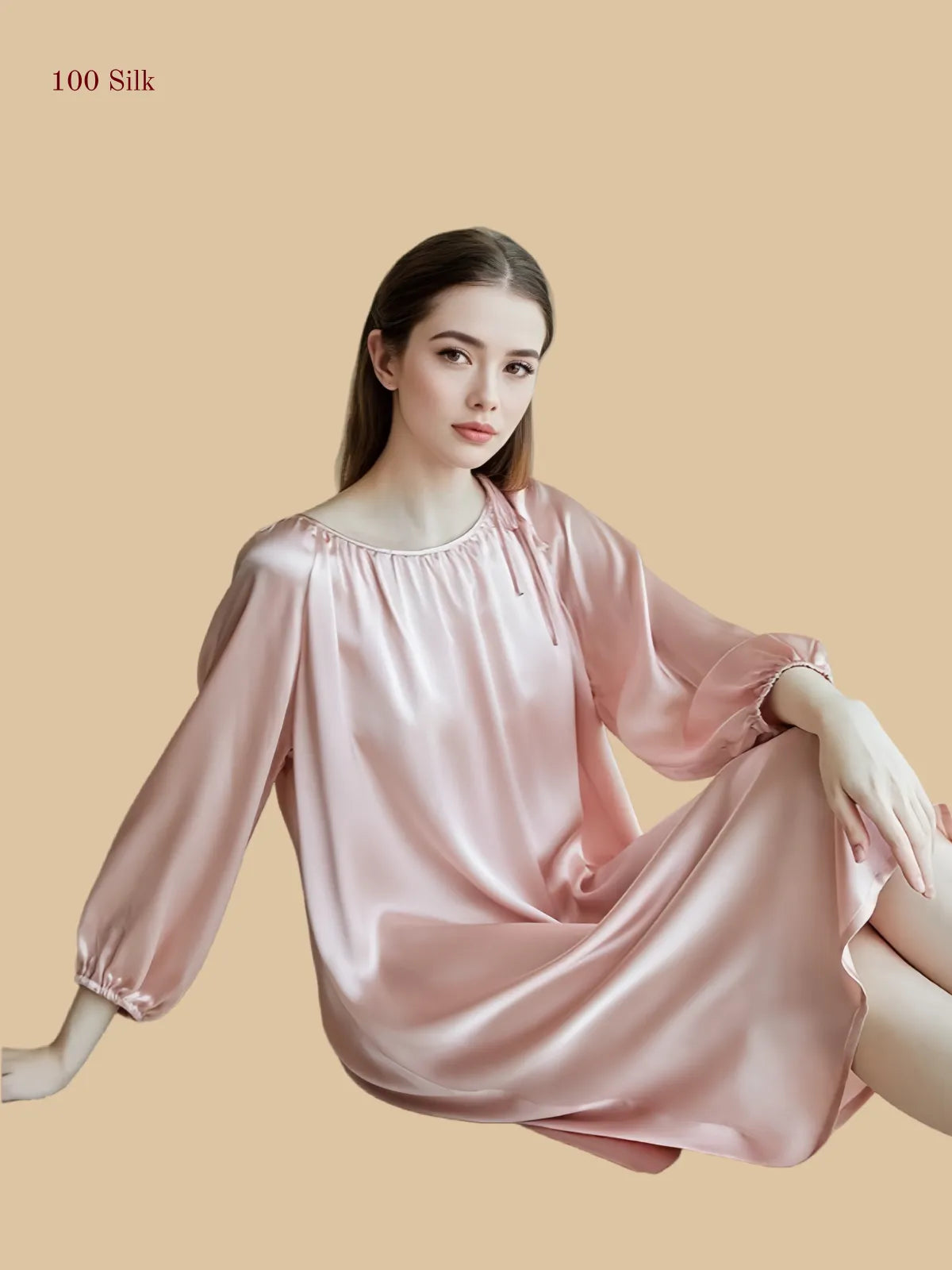 Women's Silk Dresses With Long Sleeves - 100% Mulberry Silk Silk Nightgown And Robe Set | Silkgala