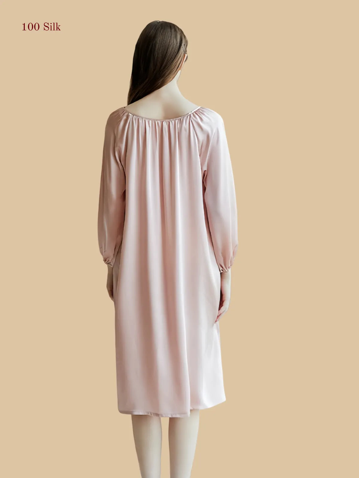 Women's Silk Dresses With Long Sleeves - 100% Mulberry Silk Silk Nightgown And Robe Set | Silkgala