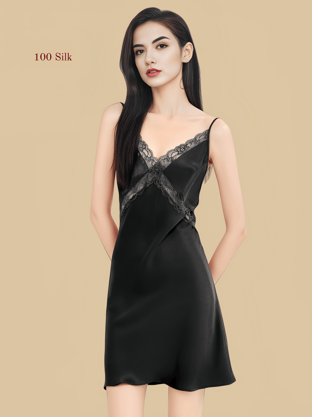 Women's Pure Silk Short Nightgown