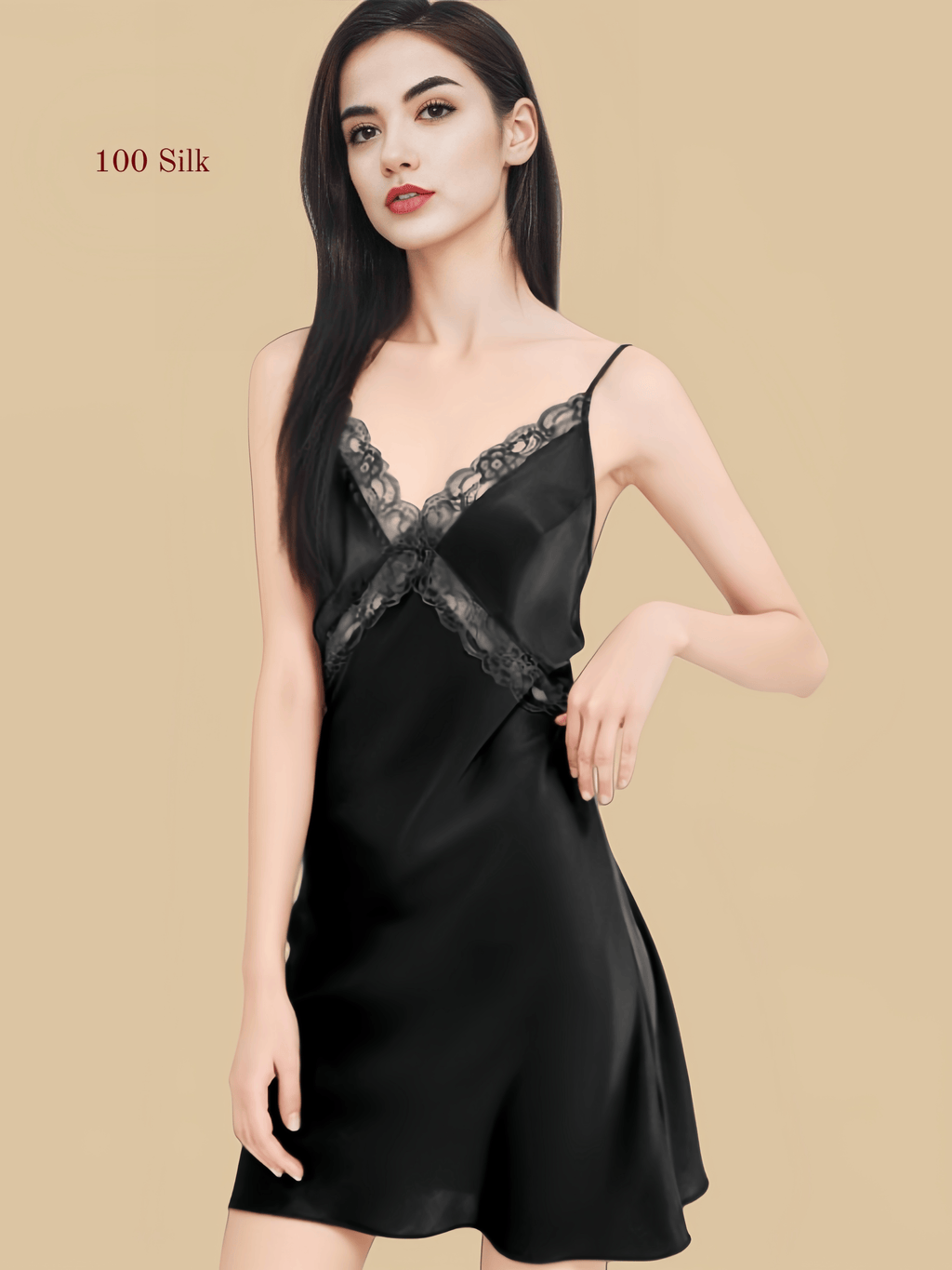 Women's Pure Silk Short Nightgown