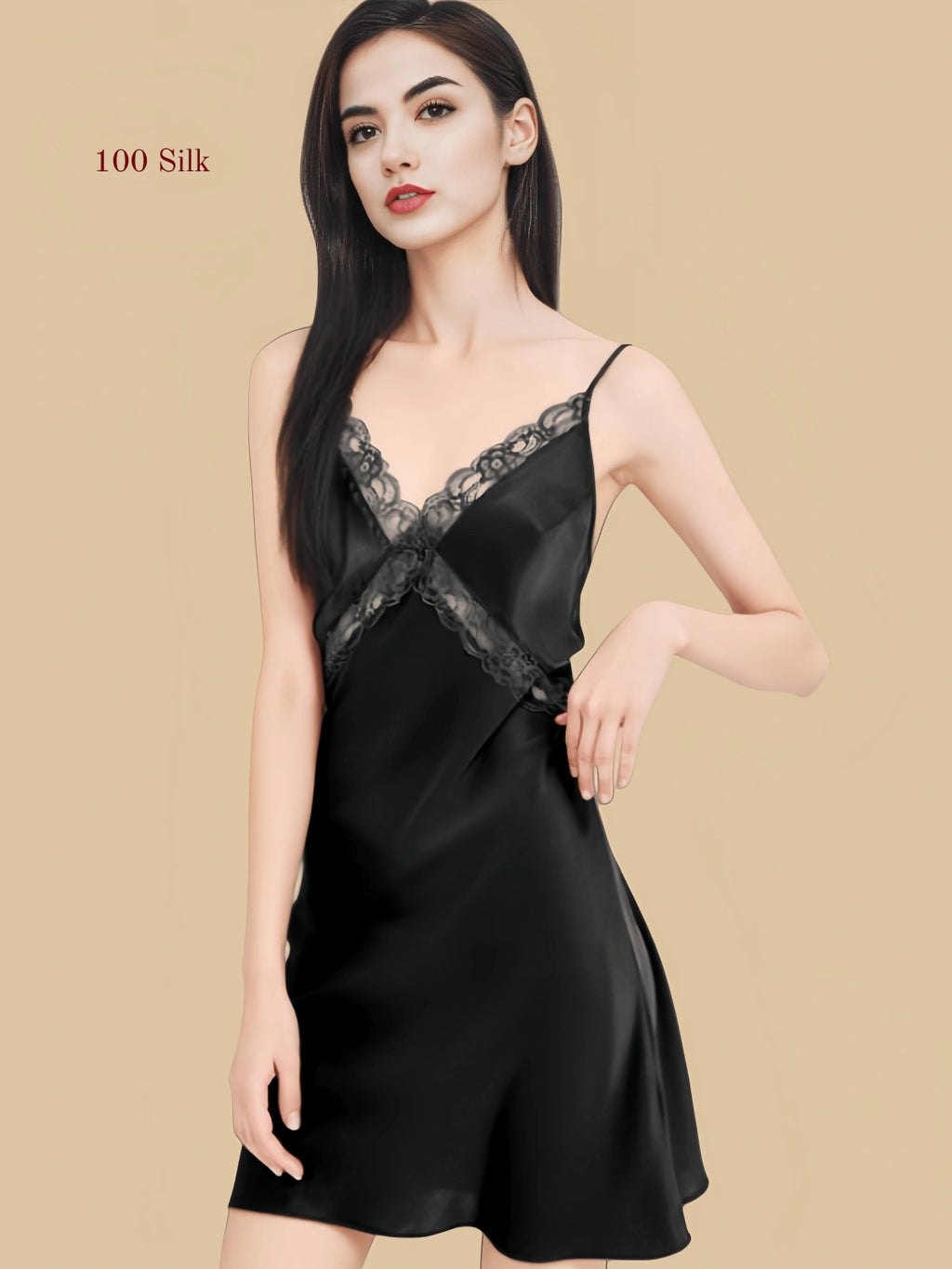 Women's Pure Silk Short Nightgown