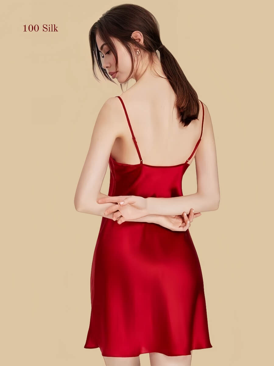 Women's Sexy Silk Mini Slip Dress