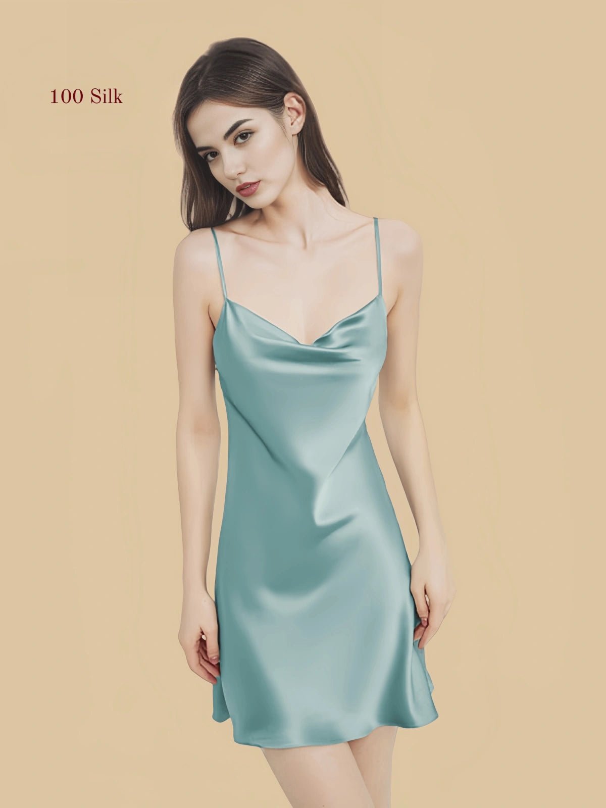 Simple Silk Slip Dress Short