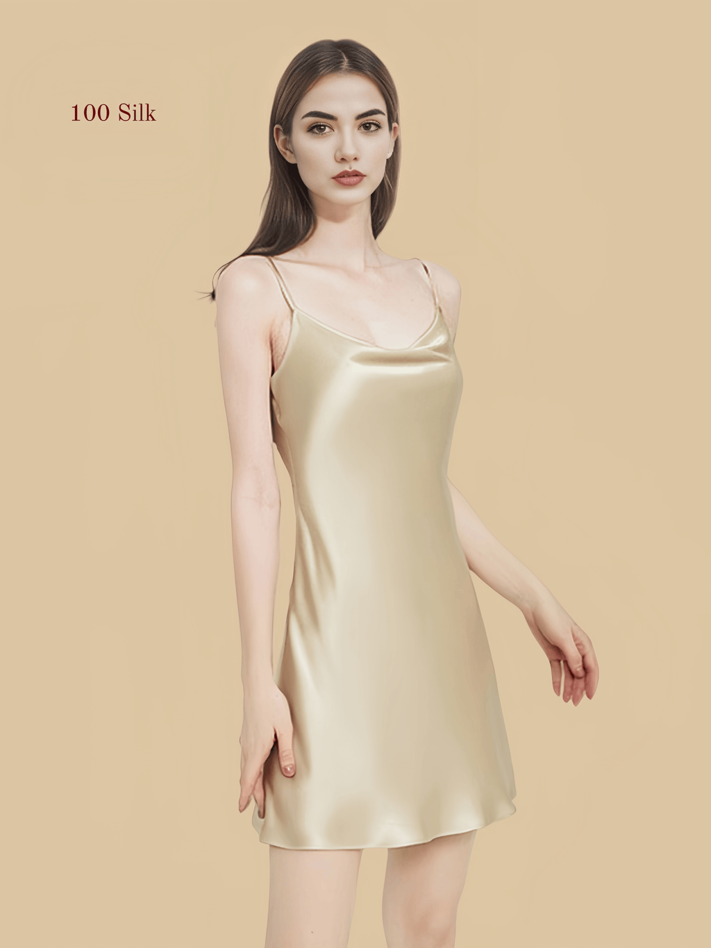 Women's Sexy Silk Nightgown Short