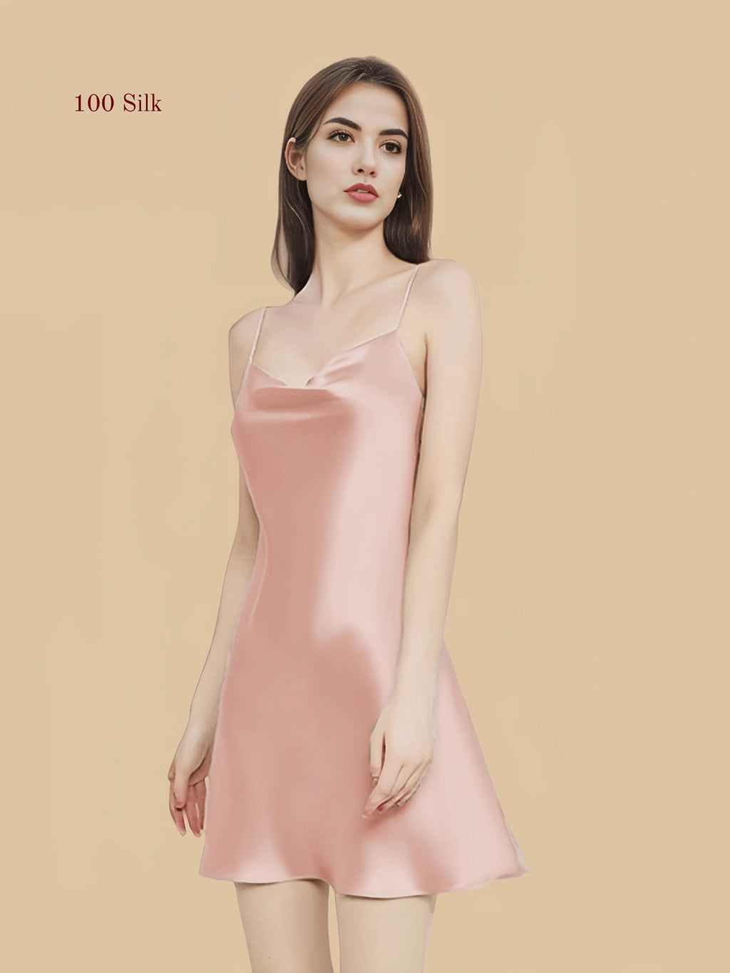 Simple Silk Slip Dress Short