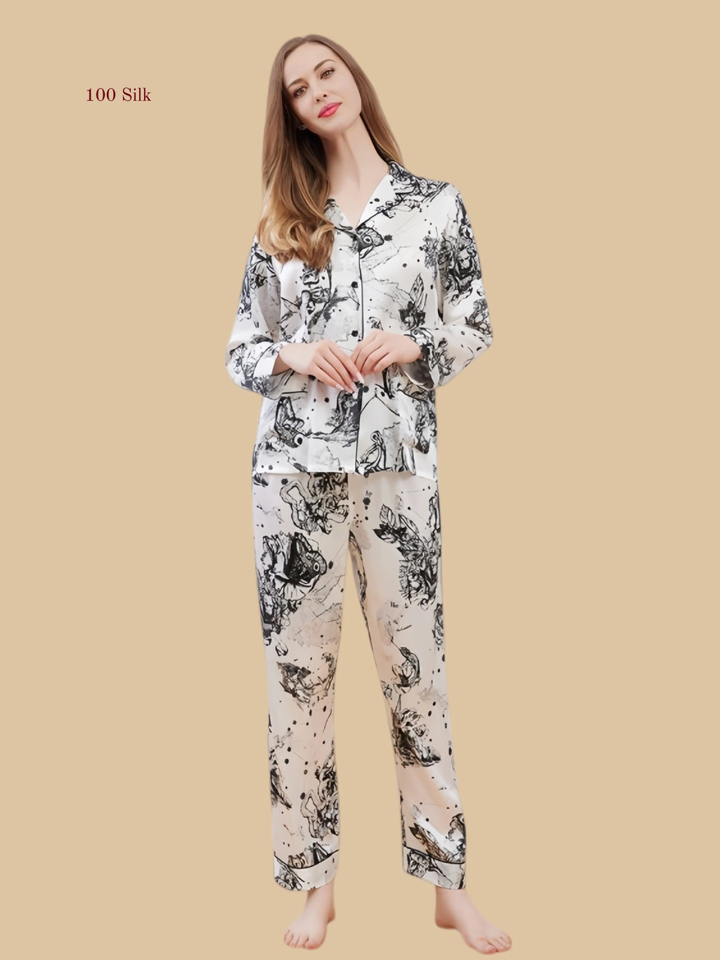 Women's Silk Button Up Pajama Set