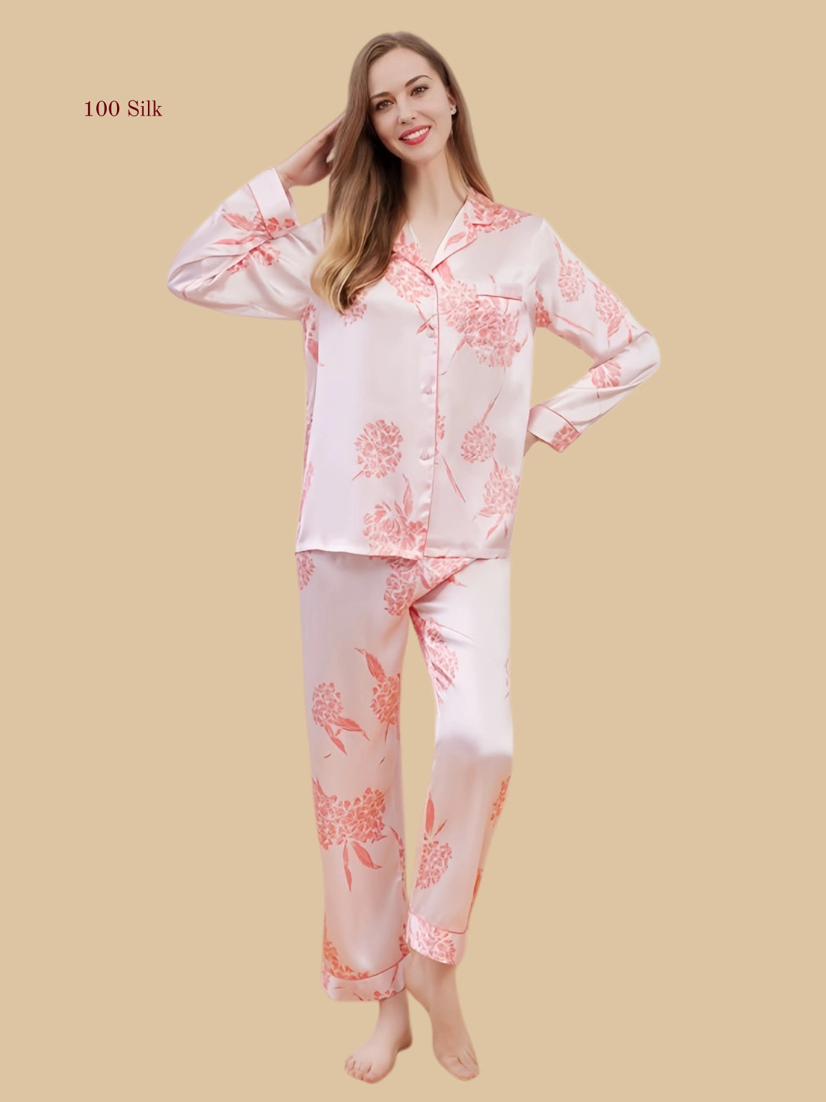 Women's Silk Button Up Pajama Set