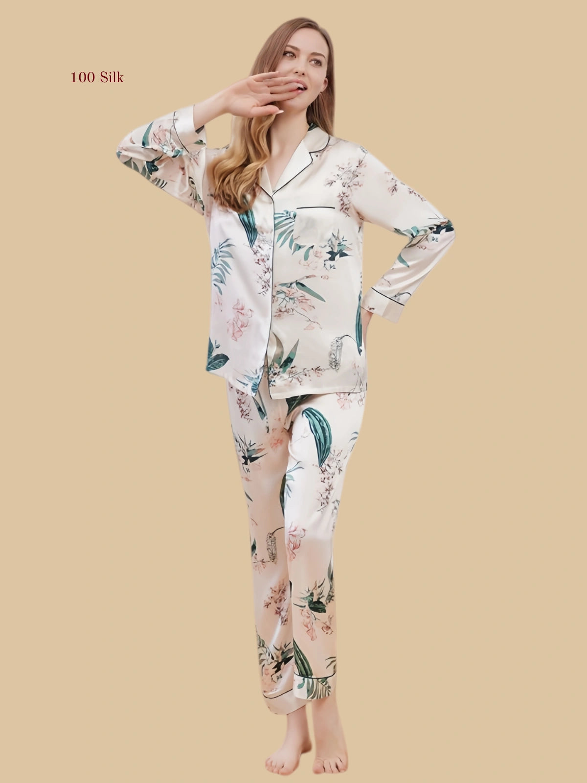 Women's Silk Button Up Pajama Set