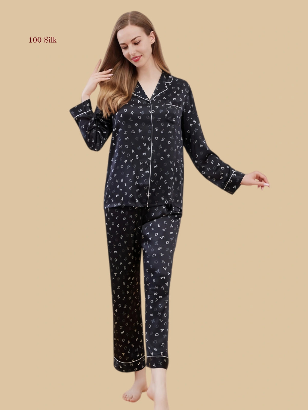 Women's Silk Button Up Pajama Set