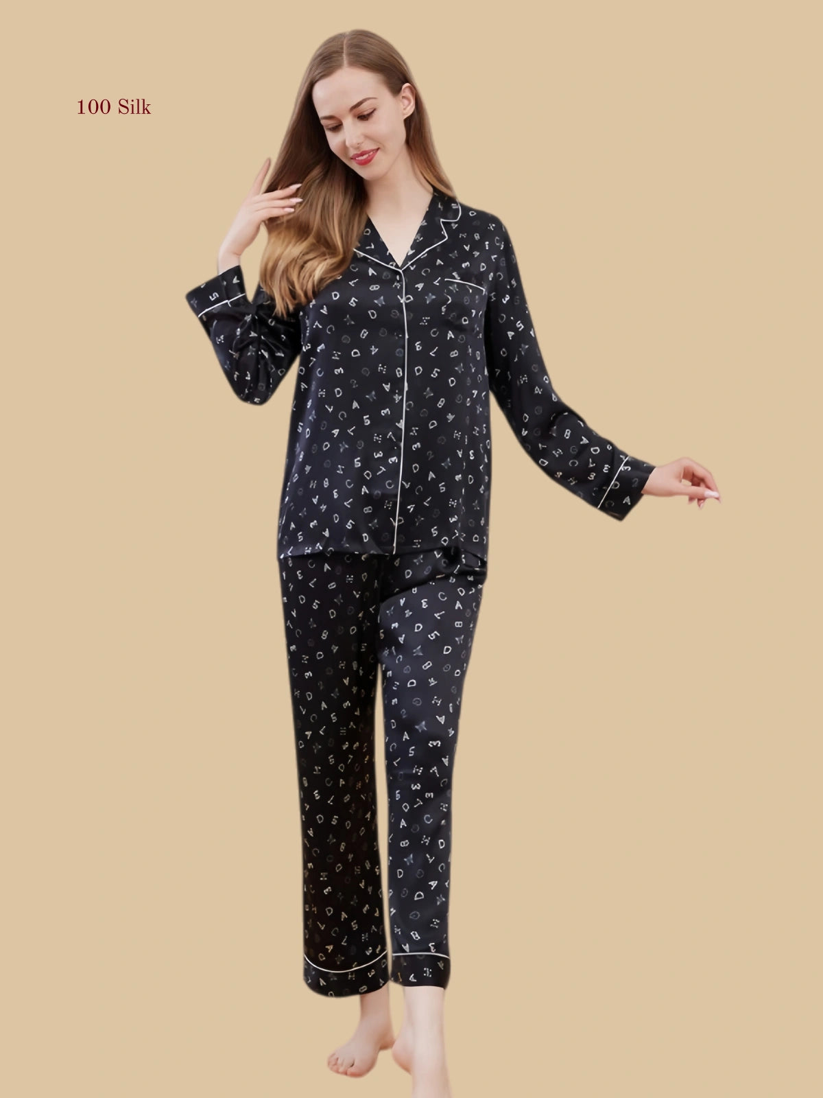 Women's Silk Button Up Pajama Set