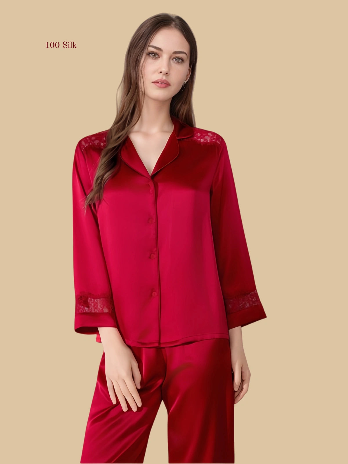 Women's  Silk  Long Pants Pajamas