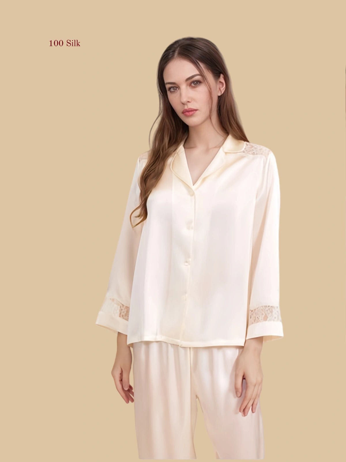 Women's  Silk  Long Pants Pajamas