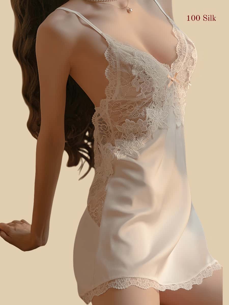 Women's Silk Mini Camisole Dress With Bra Pads