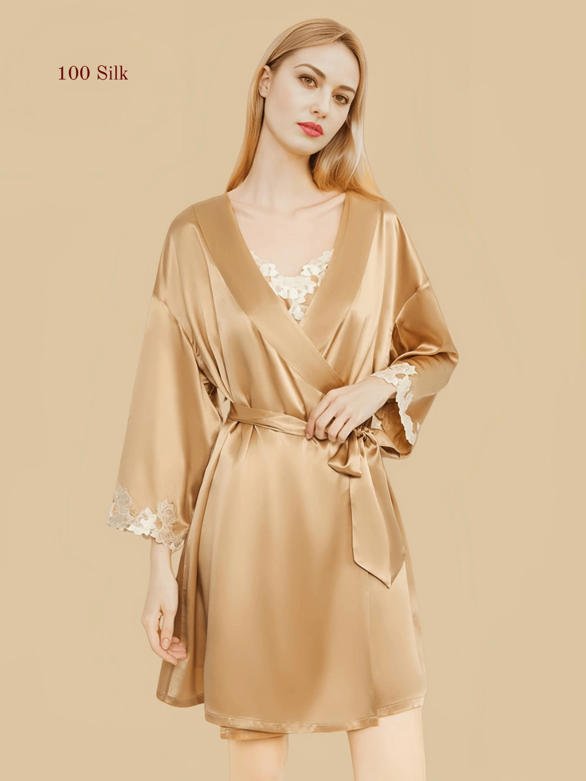 Women's Silk Nightgown And Robe Set