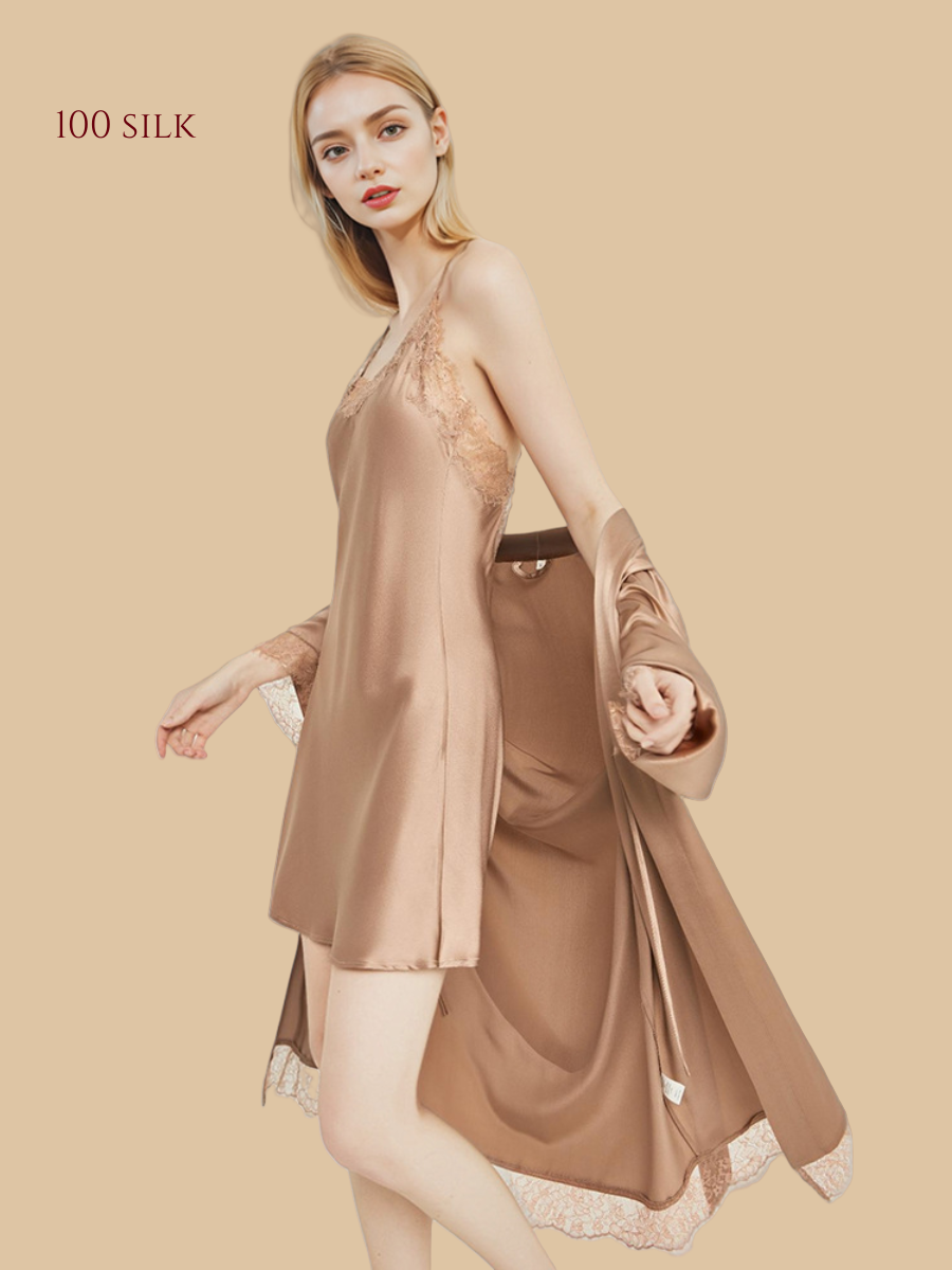 Women's Silk Robe Set - Silkgala
