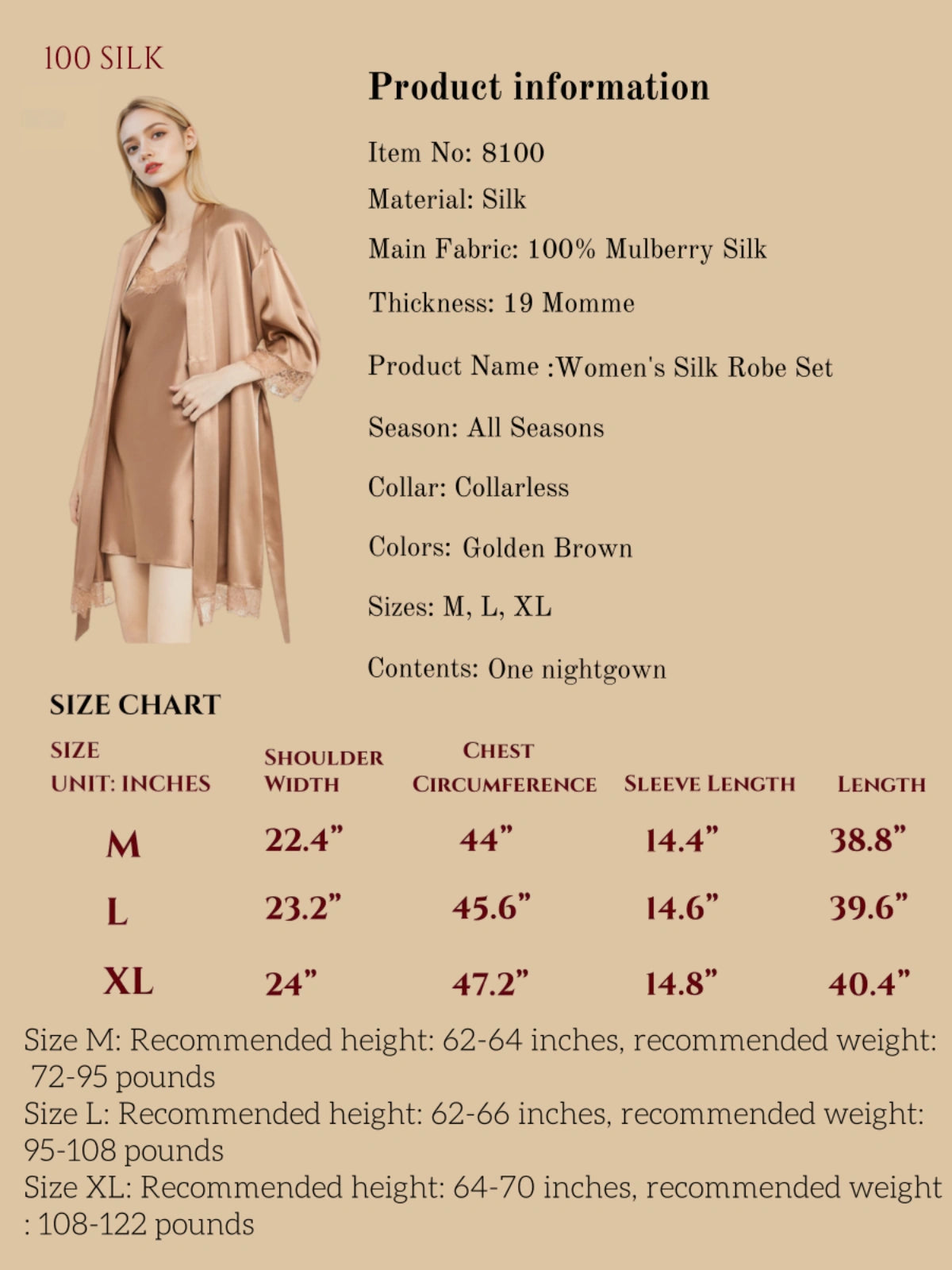 Women's Silk Robe Set