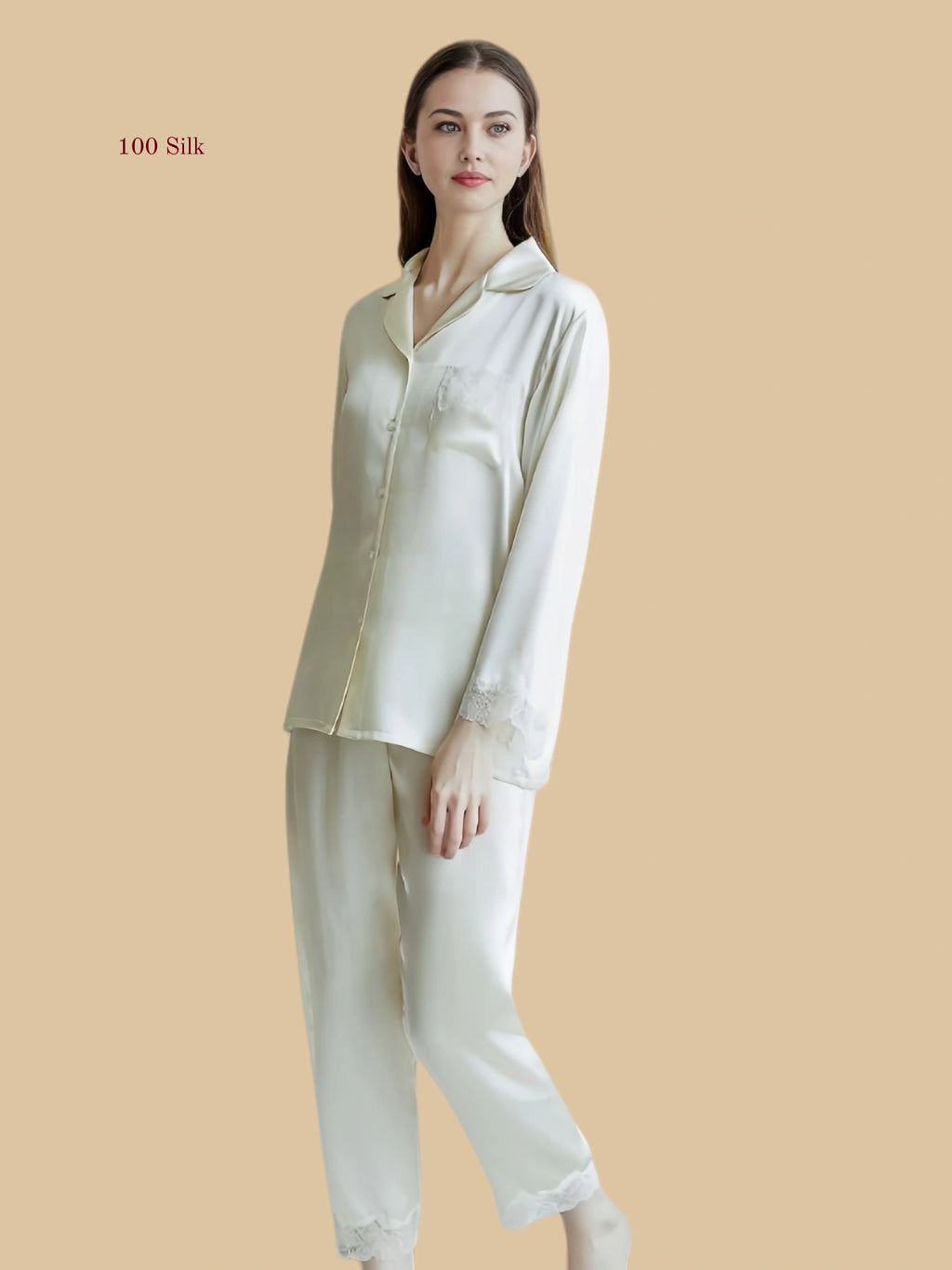 Women's Two Piece Silk Pajama Set