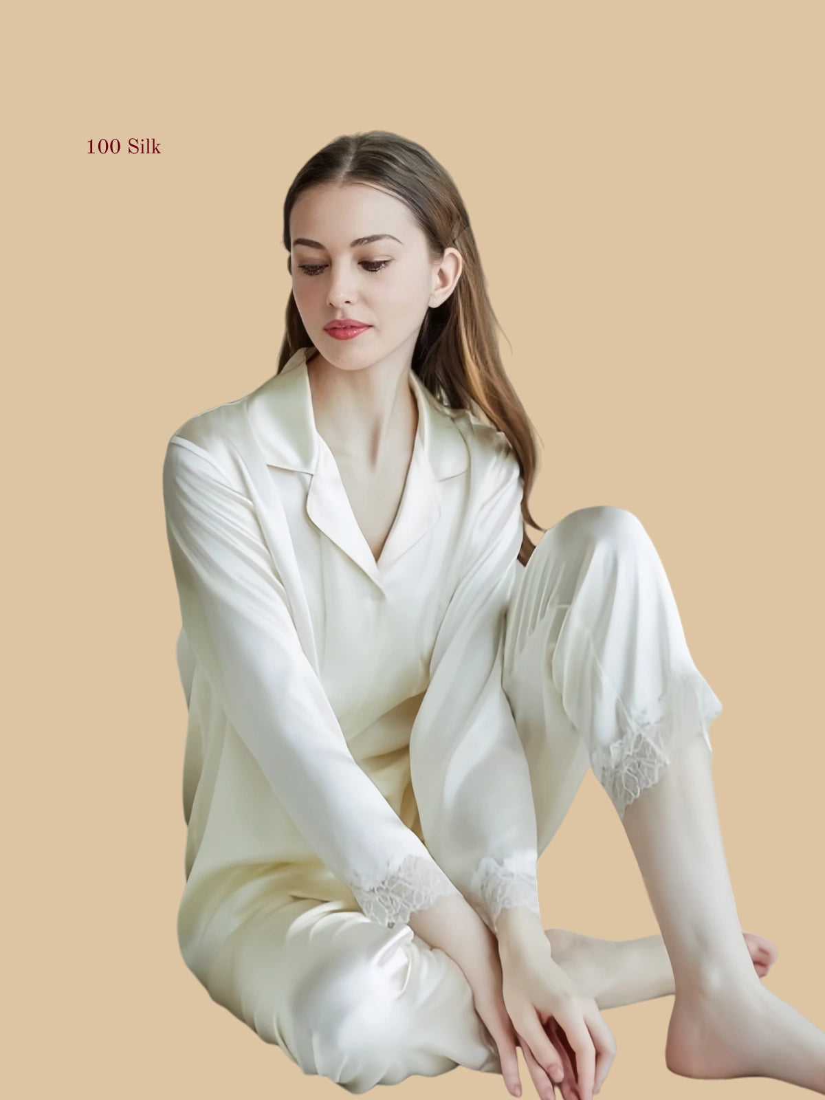 Women's Two Piece Silk Pajama Set