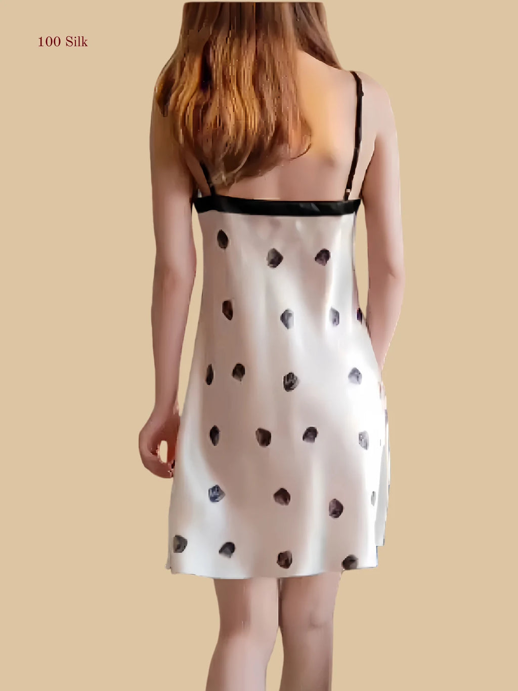 Women's Printing Silk Slip Dress Short