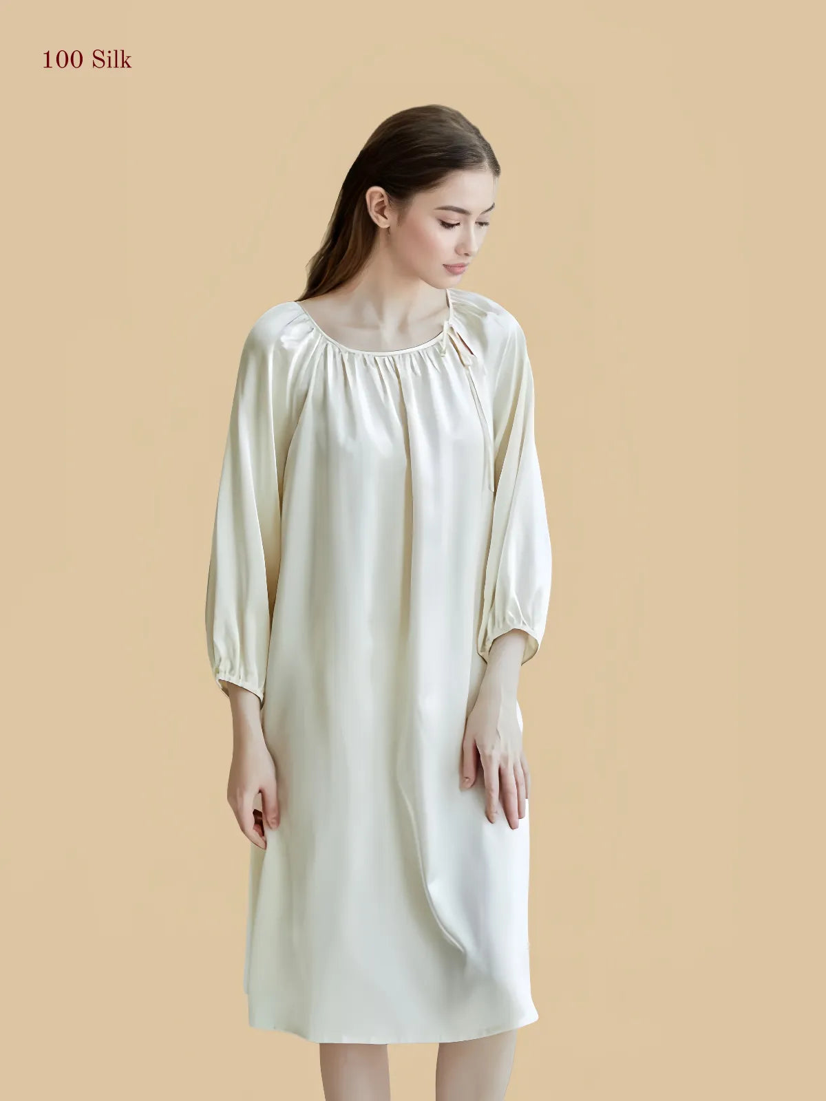Women's Silk Dresses With Long Sleeves - 100% Mulberry Silk Silk Nightgown And Robe Set | Silkgala