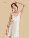 19mm cowl neck slip front view in white
