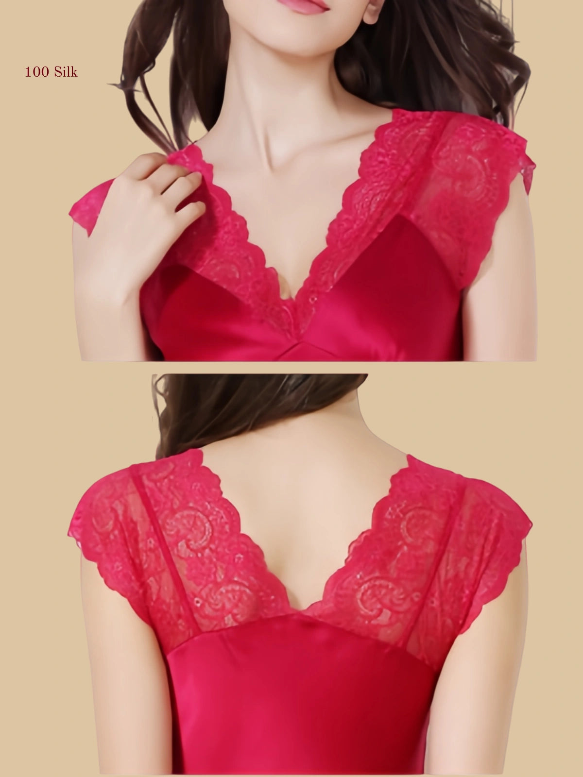 Women's Patchwork V Neck Slip Dress