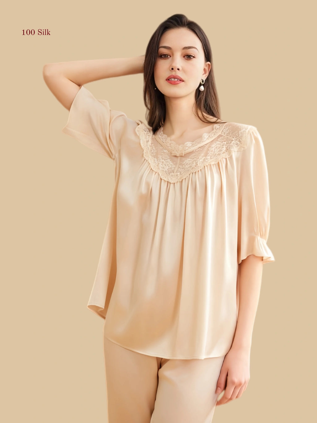 Women's Elegant Silk Pajama Set