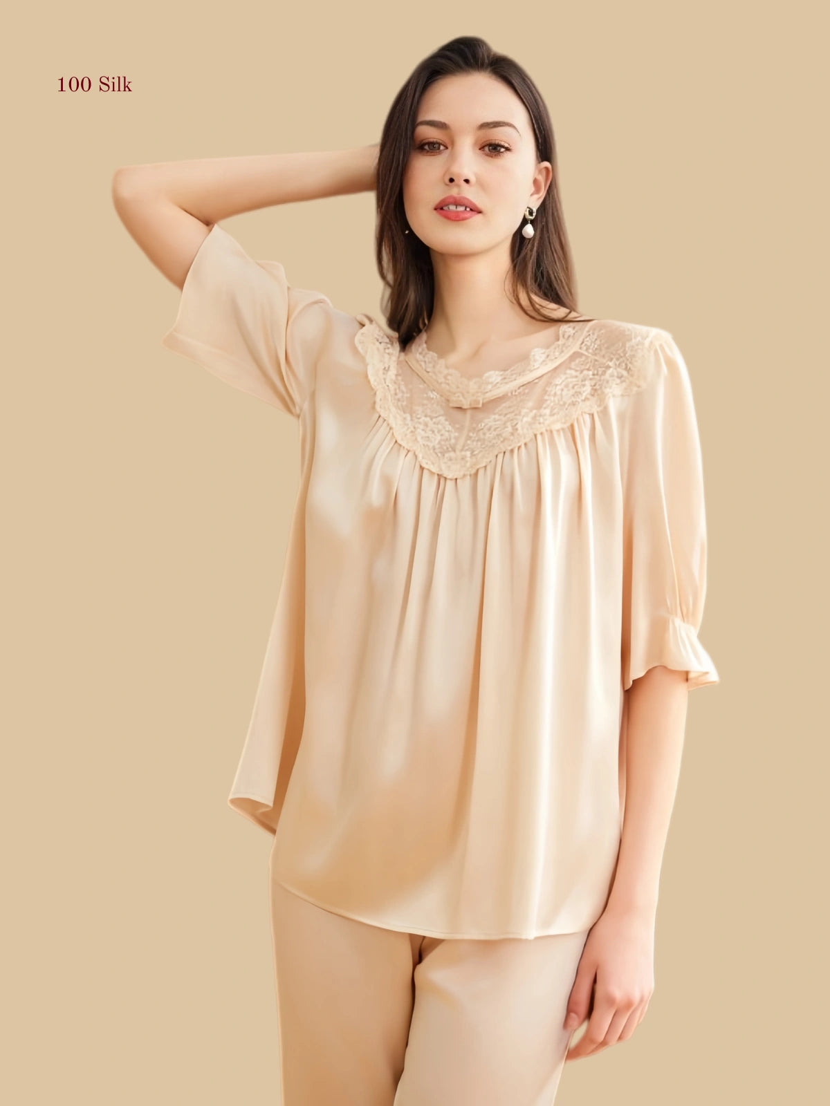 Women's Elegant Silk Pajama Set