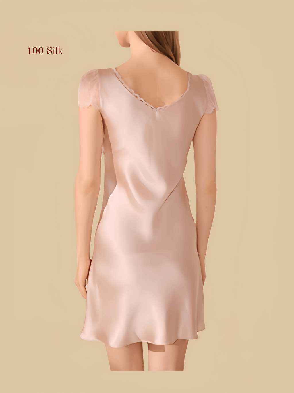 Women's short silk nightdress