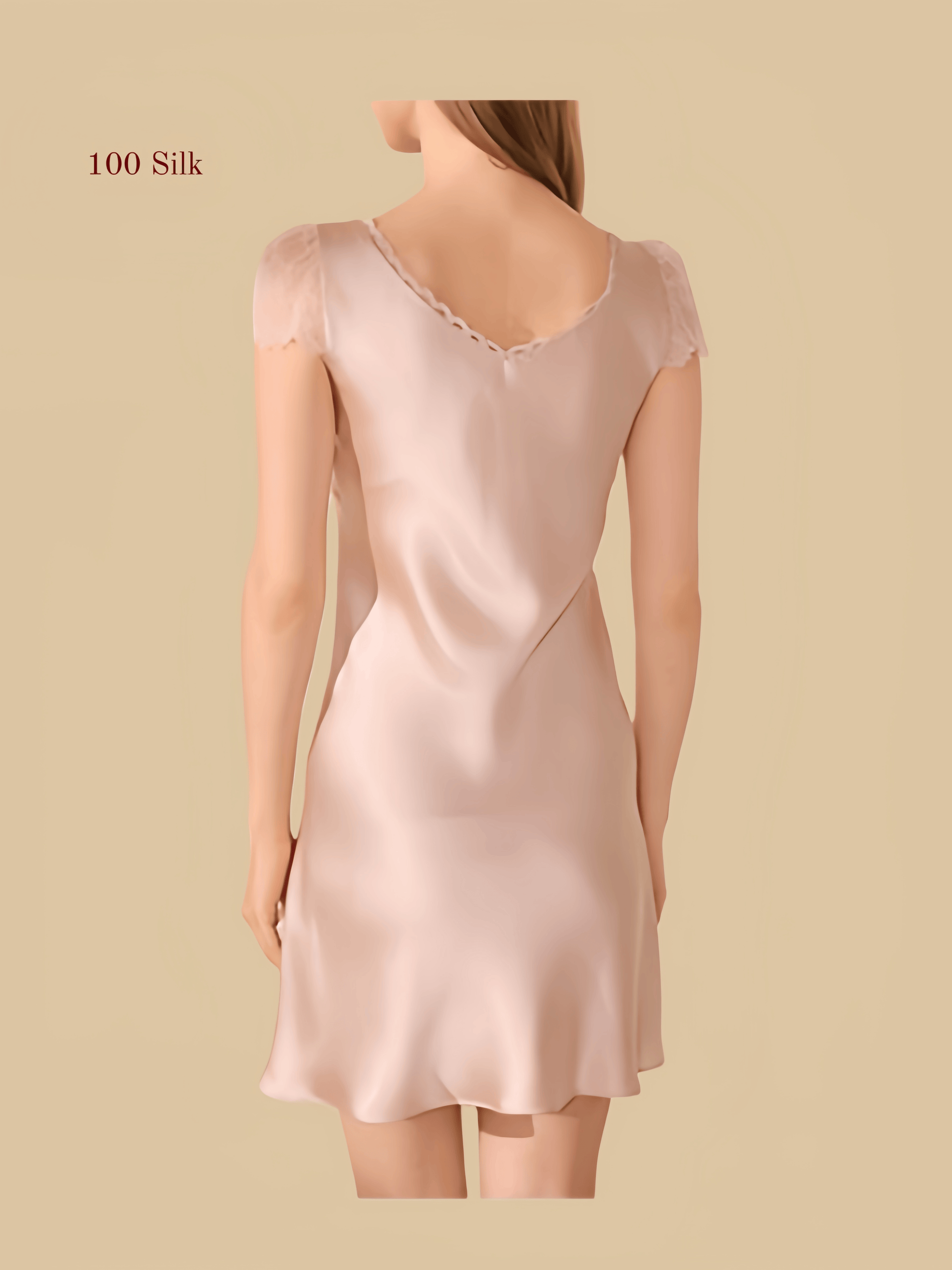 Women's short silk nightdress