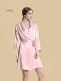 Women's silk short kimono robe - 100% Mulberry Silk Silk Nightgown And Robe Set | Silkgala