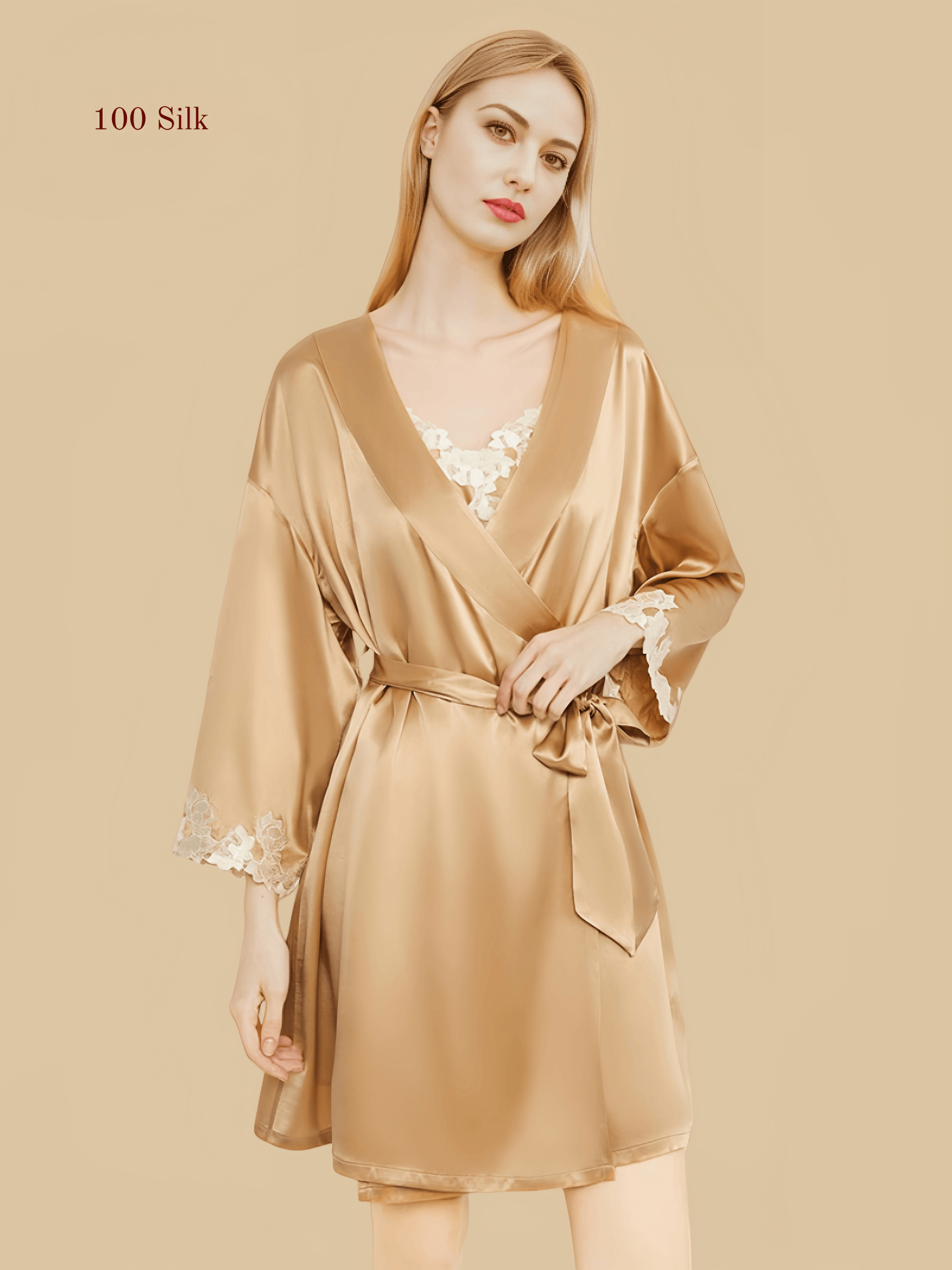 Women's Silk Nightgown And Robe Set