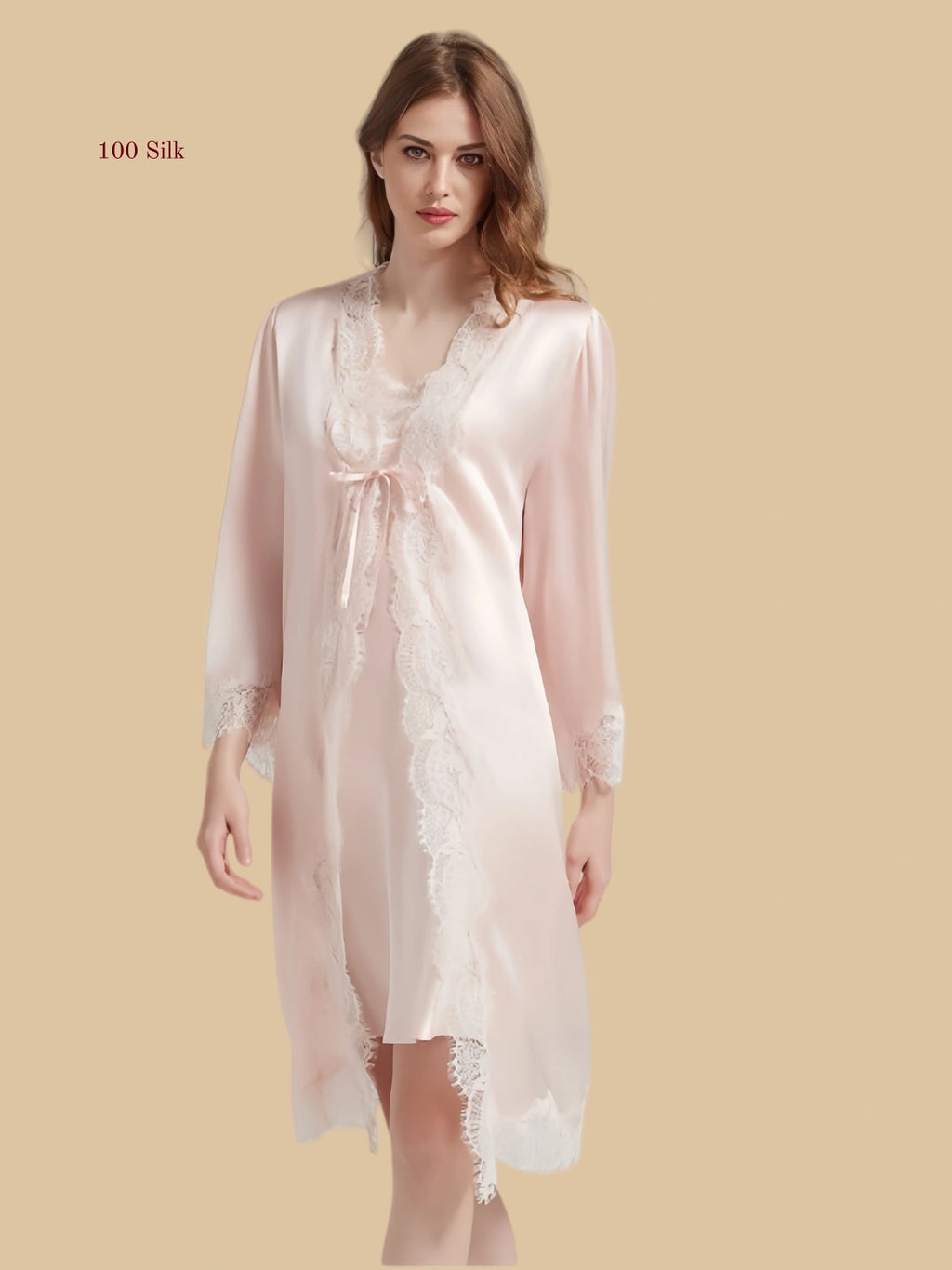 pure silk night gown and robe sets