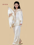 Silkgala Gosling Yellow silk pajamas full view