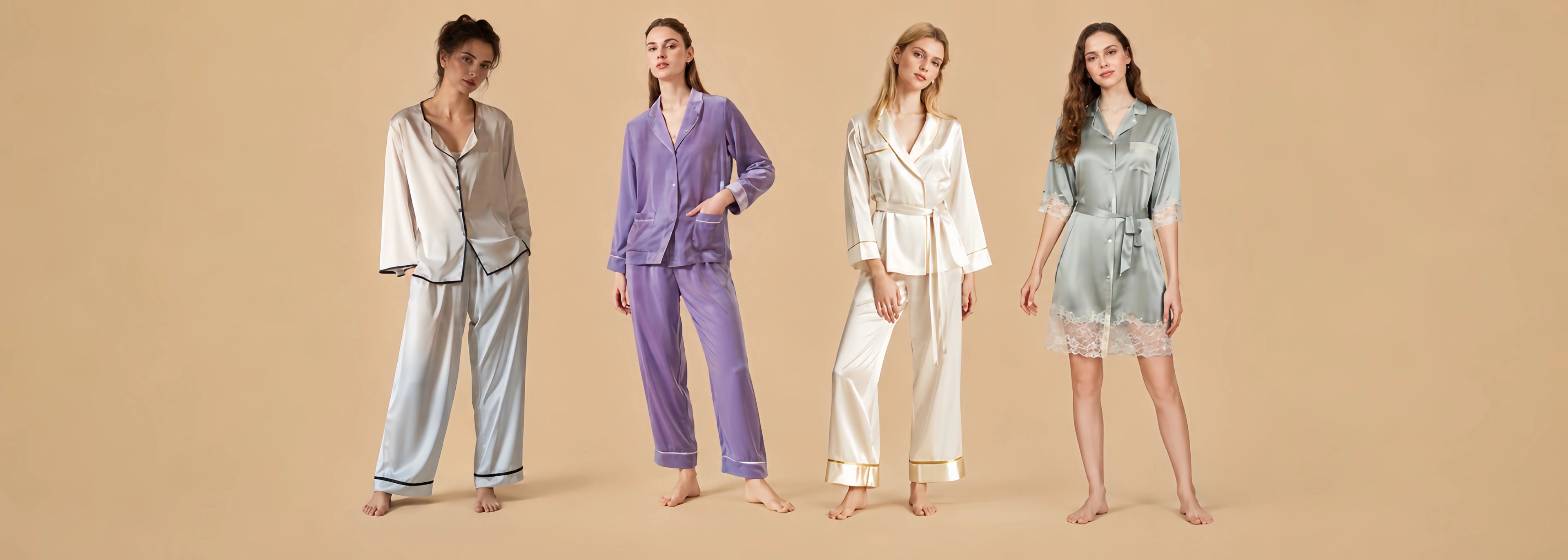 Silkgala luxury mulberry silk sleepwear for women featuring elegant satin pajama sets and silk nightwear