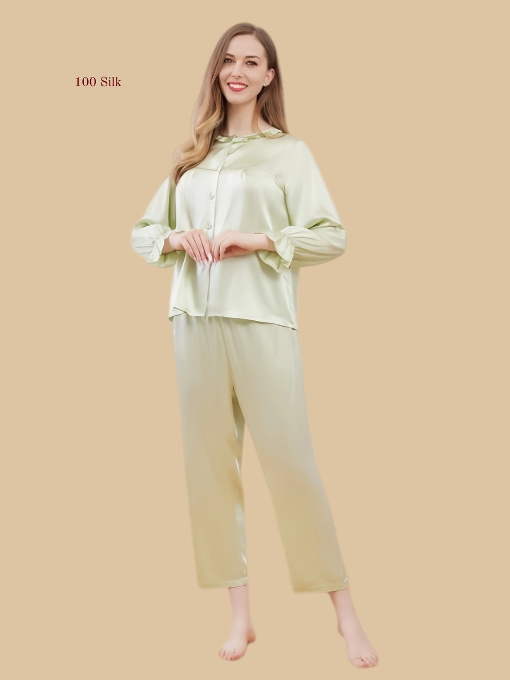 Pure Silk Long Sleeve Pajamas For Women