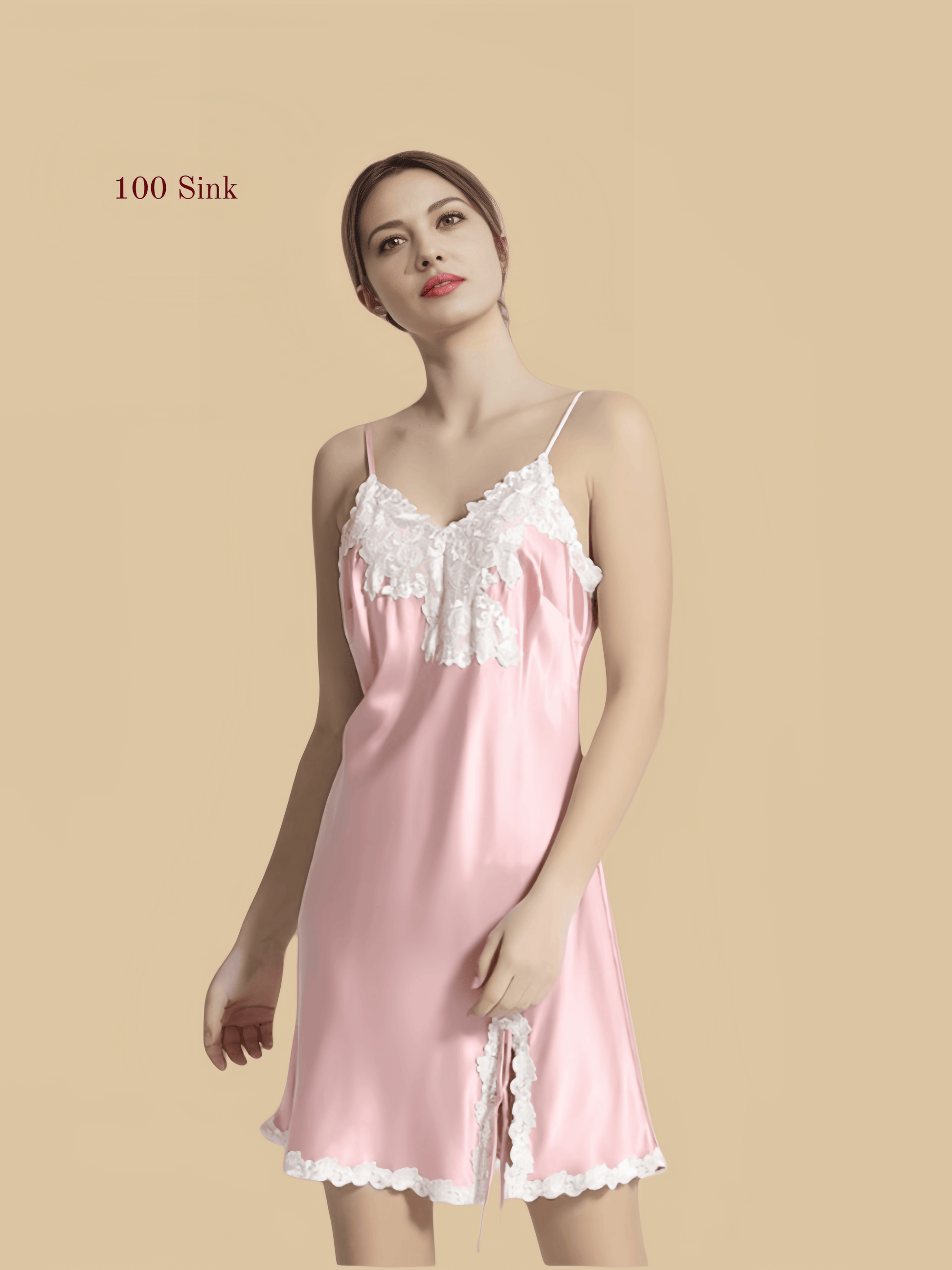Women's sexy short pure silk nightgown
